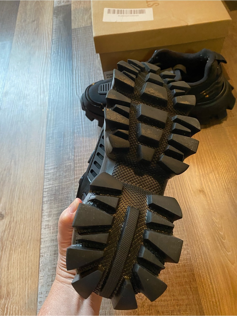 Steve Madden Black Chunky Lug Sneakers Ponce Sneakers - Picture 7 of 10